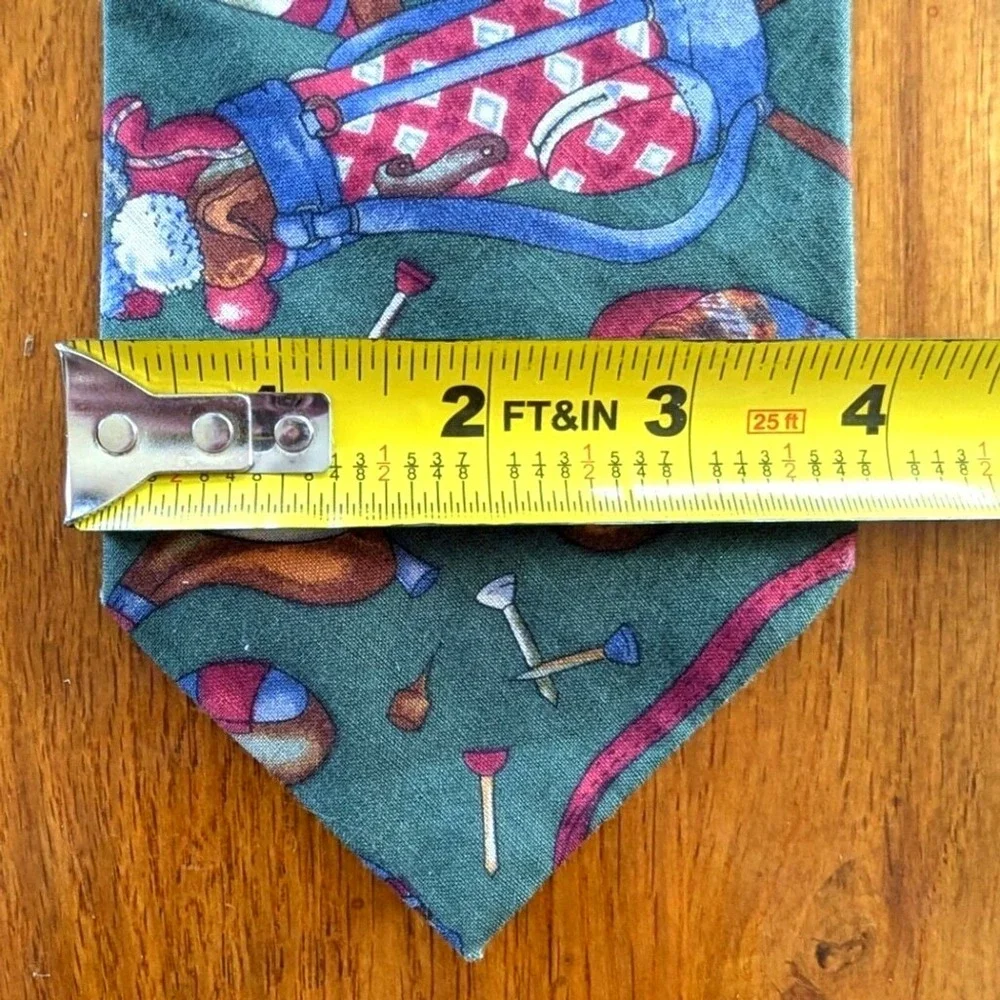 Mens Green Golf Tie Clubs‎ Bags Tees Necktie USA